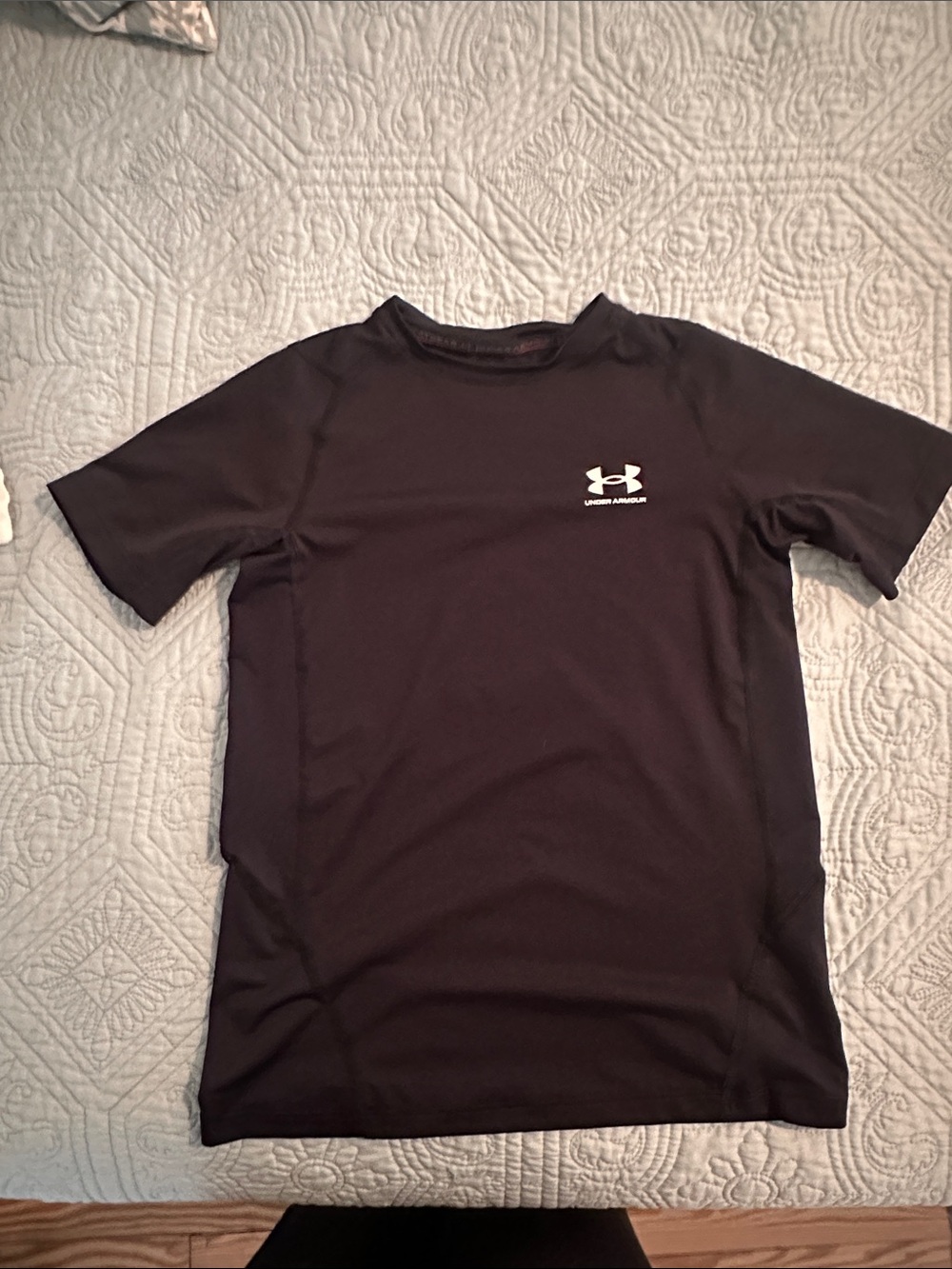 Under Armour Black Short Sleeve Performance Tee with White Logo